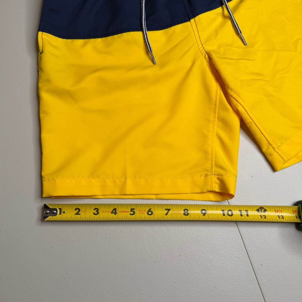 Speedo Mens Small Swim Trunks Navy Blue Yellow Colorblock Mesh Lined - Picture 9 of 12